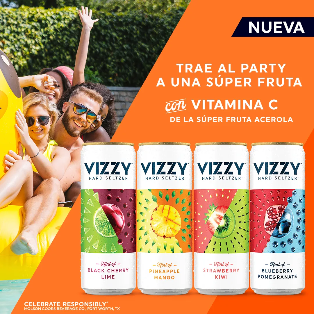 VIZZY HARD SELTZER. LATAM INTROUCTION campaign hero